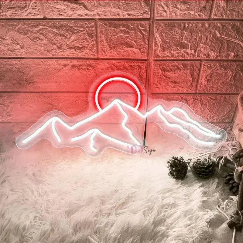LED Mountain Sun Neon Light Sign tag1