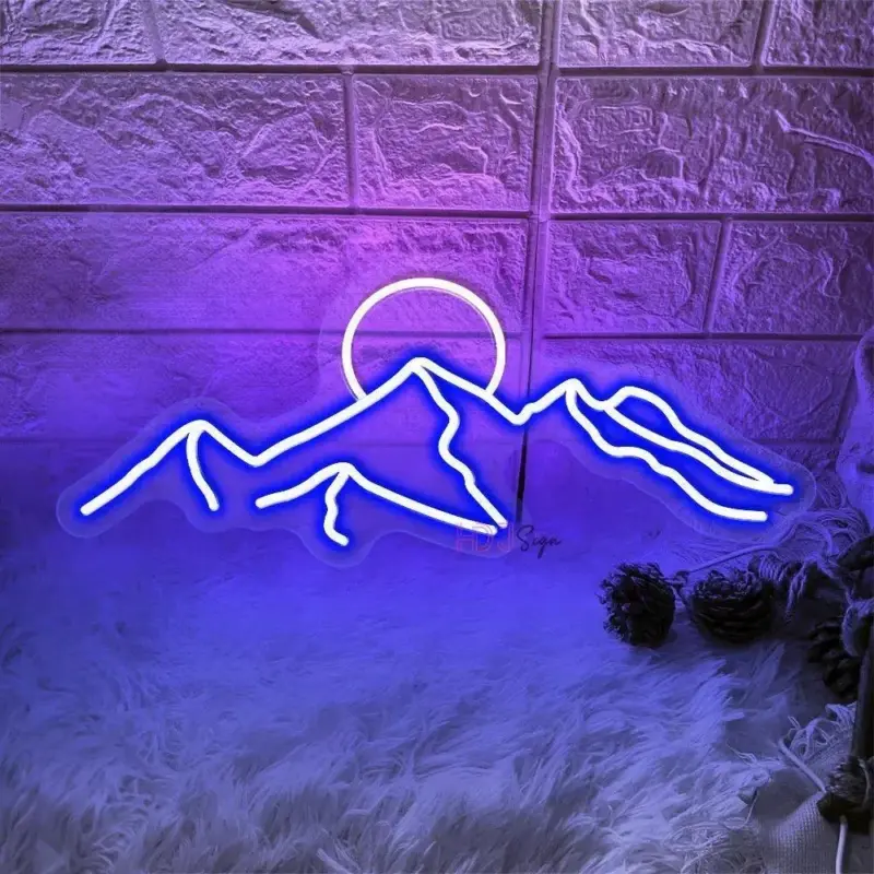 LED Mountain Sun Neon Light Sign tag1