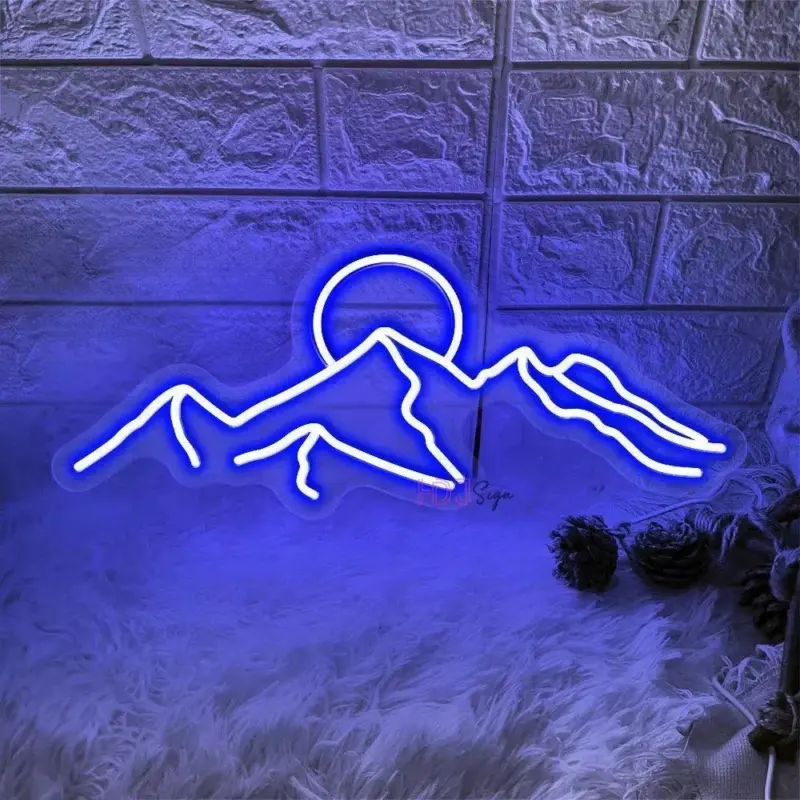 LED Mountain Sun Neon Light Sign tag1