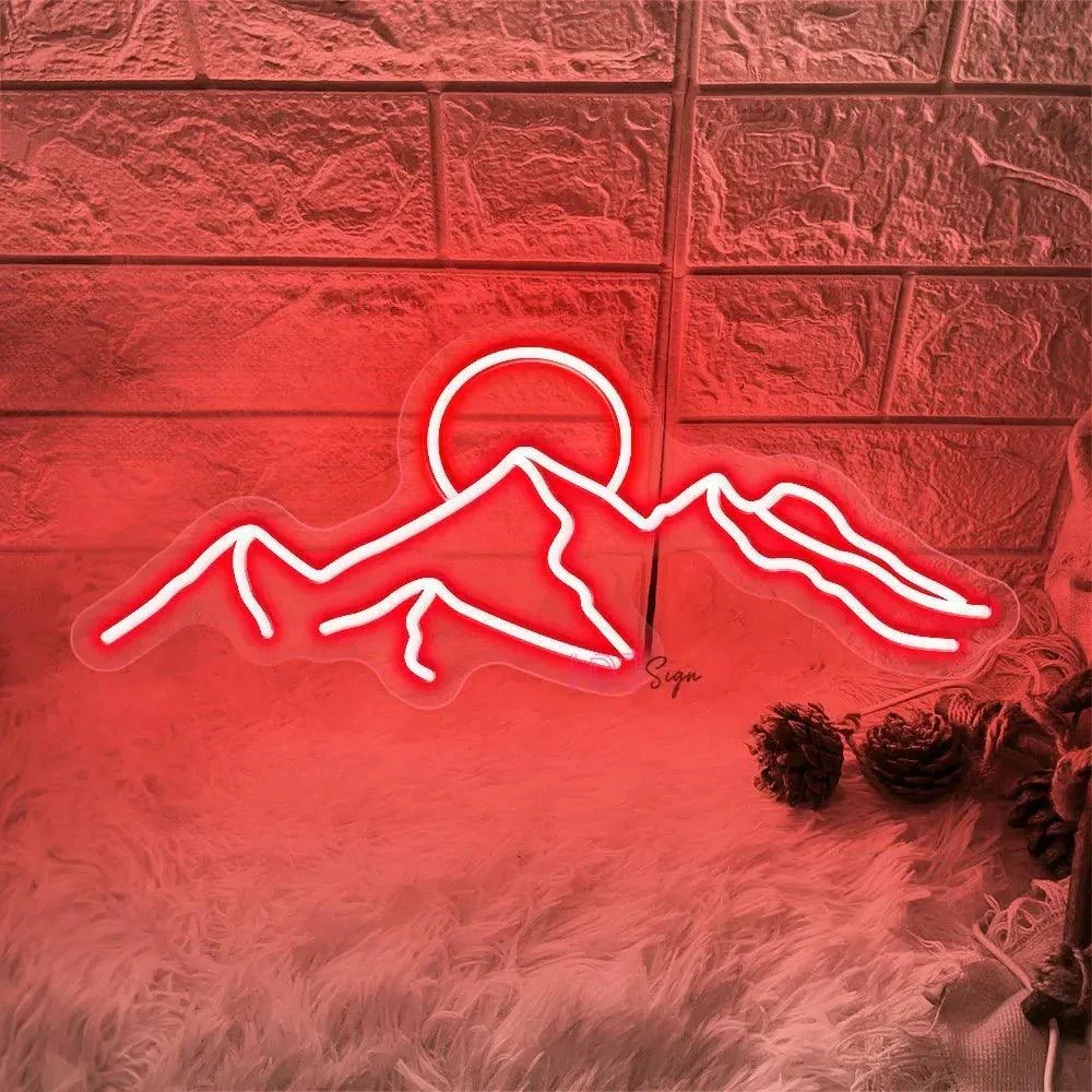 LED Mountain & Sun Neon Light Sign -  - #tag1#