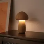 LED Mushroom Night Light Touch Adjustable Brightness Walnut Beech Wood tag1