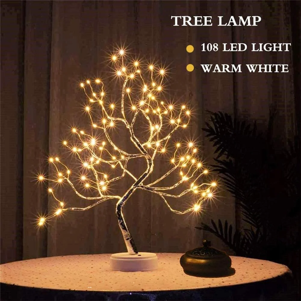 LED Night Light Mini Christmas Tree Copper Wire Garland Lamp -  - #tag1#