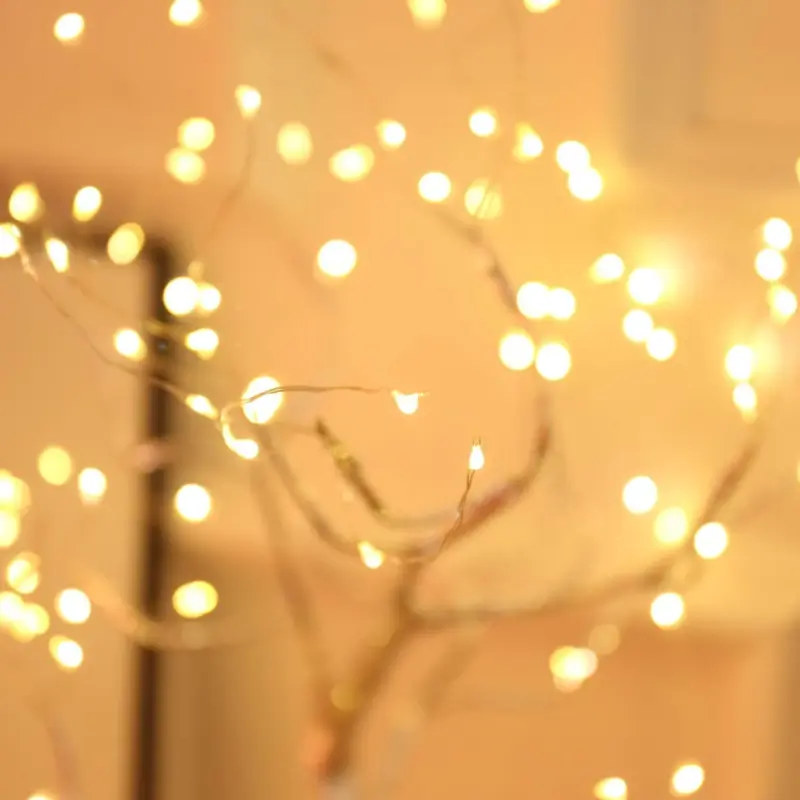 LED Night Light Mini Christmas Tree Copper Wire Garland Lamp tag1