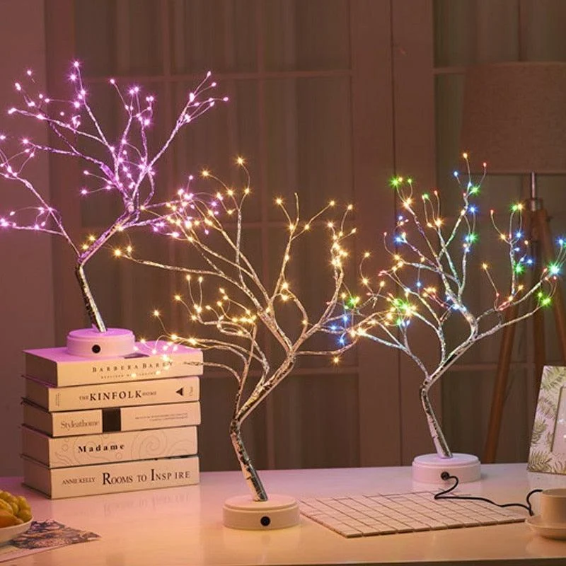 LED Night Light Mini Christmas Tree Copper Wire Garland Lamp -  - #tag1#