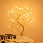 LED Night Light Mini Christmas Tree Copper Wire Garland Lamp tag1