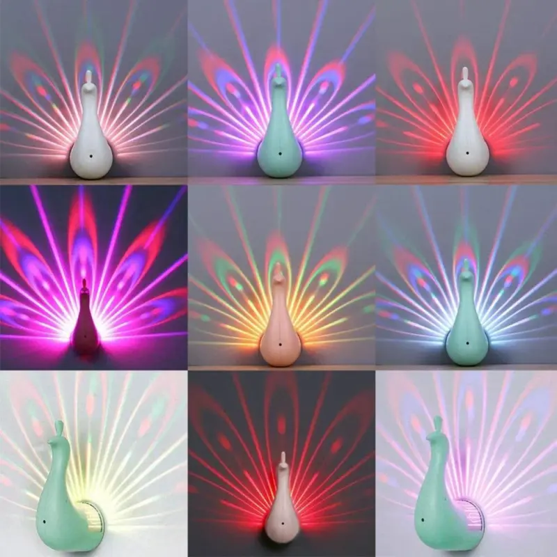 LED Peacock Night Light Unique and Creative Kids Bedroom tag1