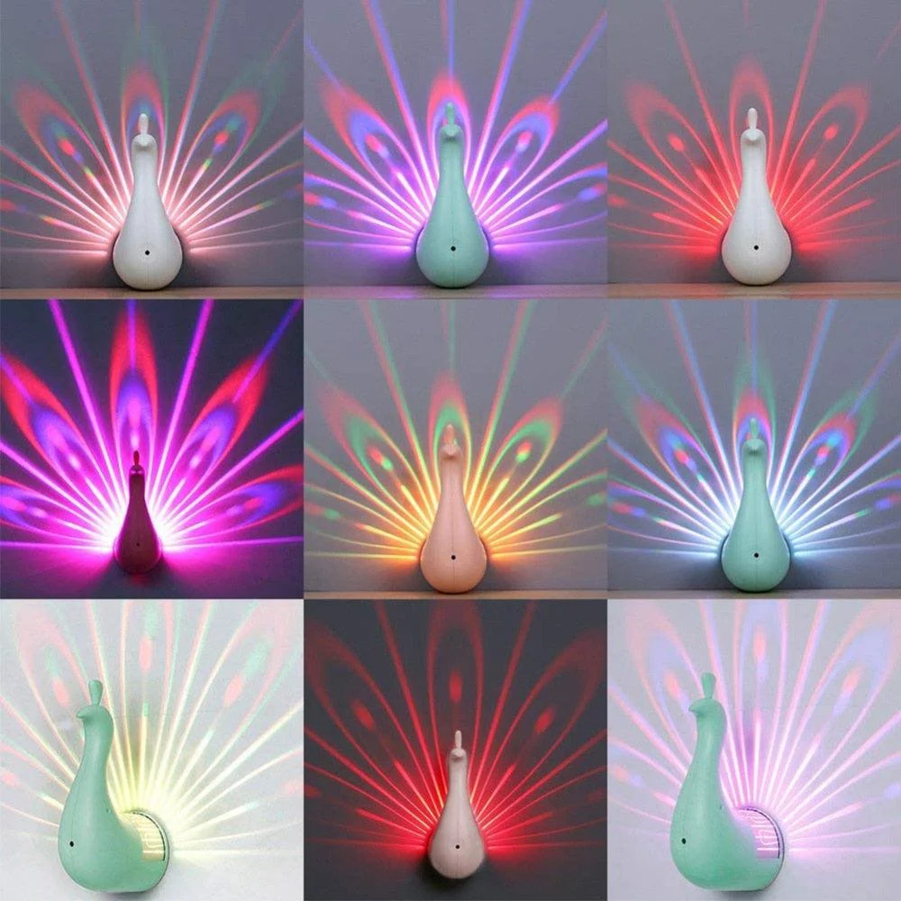 LED Peacock Night Light - Unique and Creative Kids Bedroom -  - #tag1#