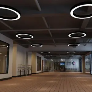 LED Pendant Light Set Minimalist Acrylic Office Pendant Light in Black