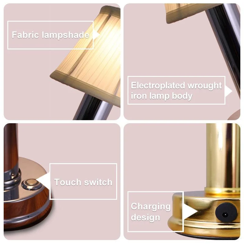 LED Rechargeable Cordless Metal Table Lamp -  - #tag1#