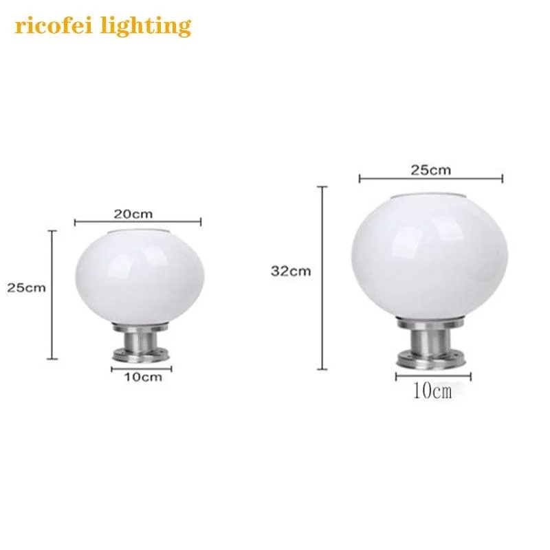 LED Round Ball Stainless Steel Solar Powered Lamp Outdoor IP65 Waterproof -  - #tag1#