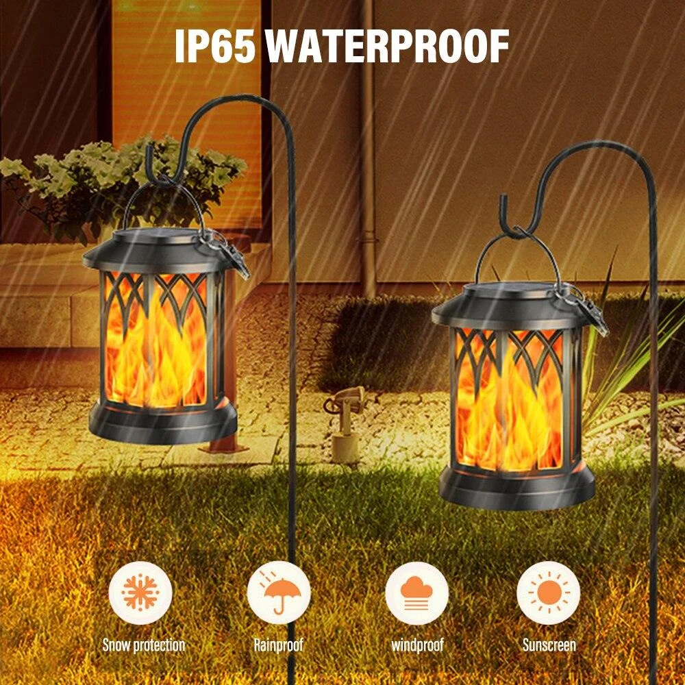 LED Solar Energy Flame Simulation Lamp with Clip Waterproof -  - #tag1#