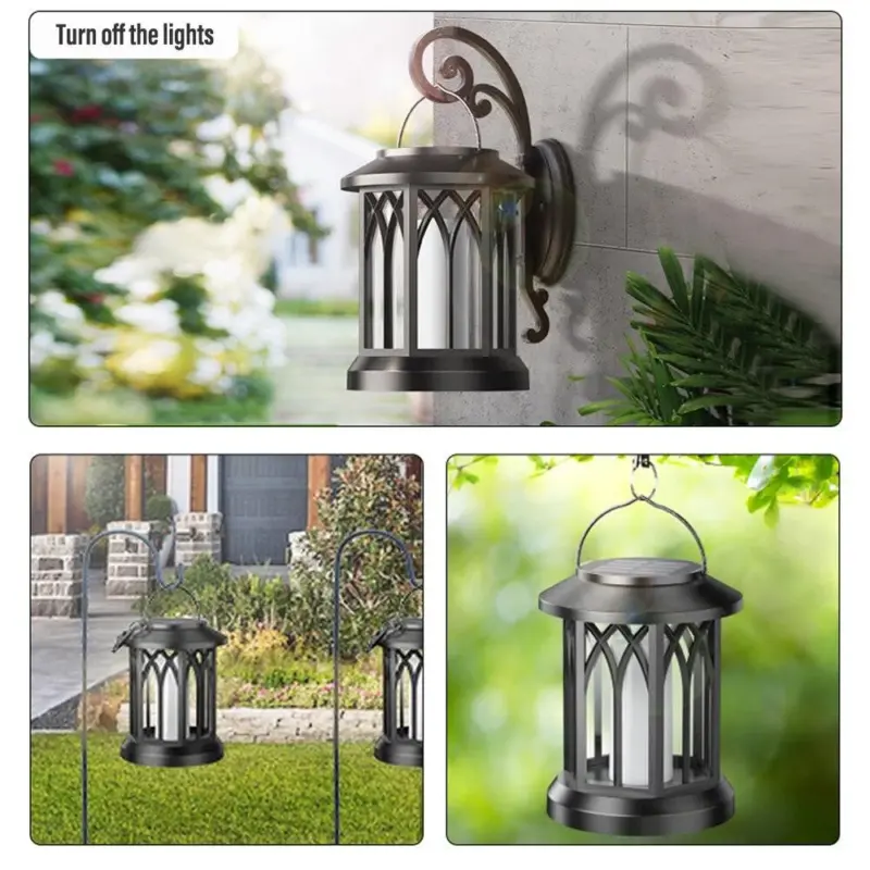 LED Solar Energy Flame Simulation Lamp with Clip Waterproof tag1