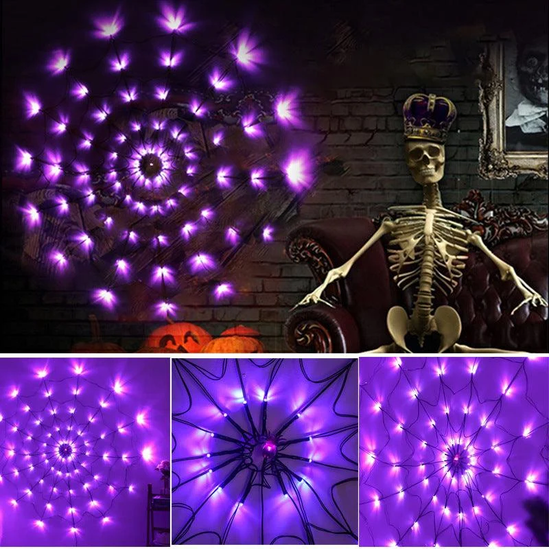 LED Spider Web Lights Halloween Decoration -  - #tag1#