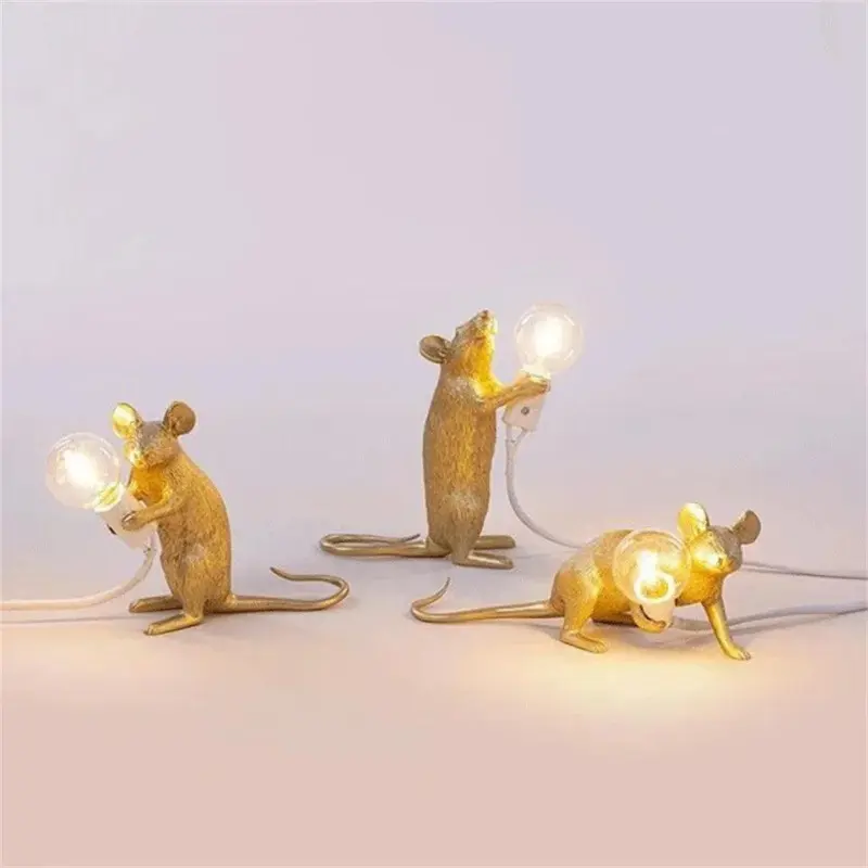 LED Table Lamps Modern Resin Animal Design Mice Night Lights Home Decor Desk Lamp tag1
