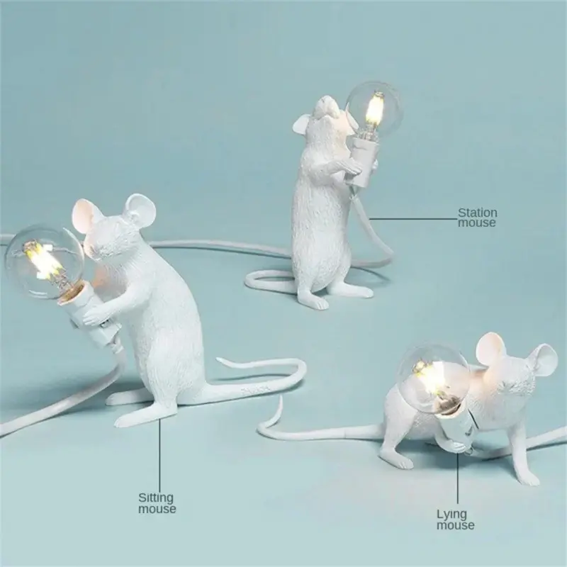 LED Table Lamps Modern Resin Animal Design Mice Night Lights Home Decor Desk Lamp tag1