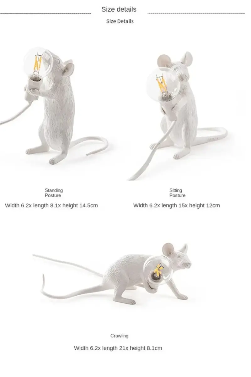 LED Table Lamps Modern Resin Animal Design Mice Night Lights Home Decor Desk Lamp tag1