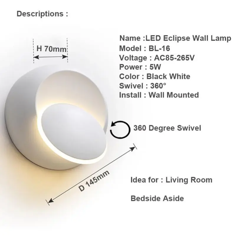 LED Wall Lamp 360 tag1