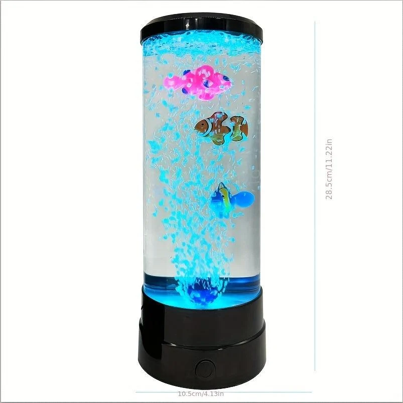 LED bubble Fish Lamp Multi-Color Changing Aquarium Night Light, Decorative Simulated Fantasy Fish Bubble Table Lamp -  - #tag1#