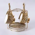 LEOPARD TEACUP COLLECTION SET tag1