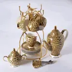 LEOPARD TEACUP COLLECTION SET tag1