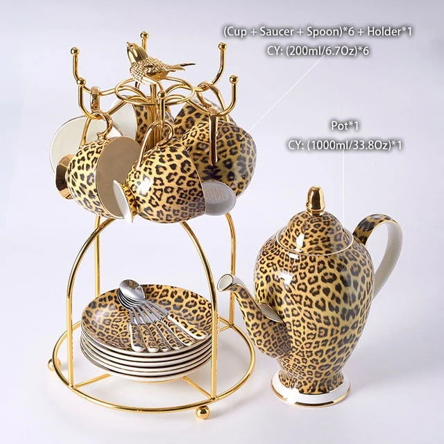 LEOPARD TEACUP COLLECTION SET -  - #tag1#