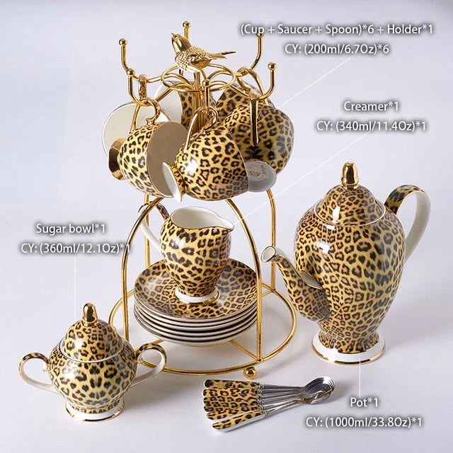 LEOPARD TEACUP COLLECTION SET -  - #tag1#