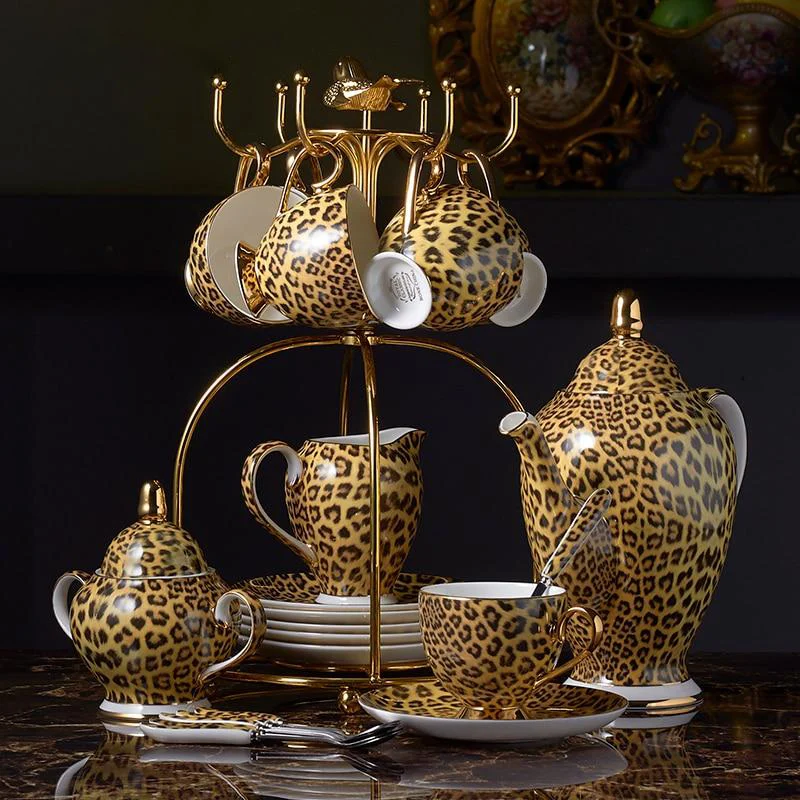 LEOPARD TEACUP COLLECTION SET -  - #tag1#