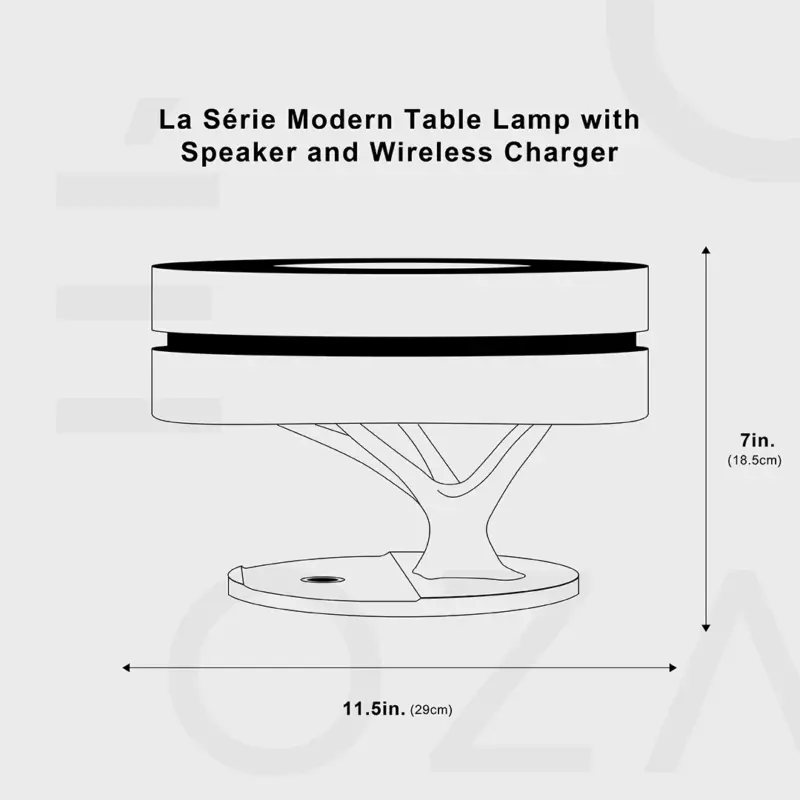 La Serie Modern Table Lamp with Speaker and Wireless Charger tag1