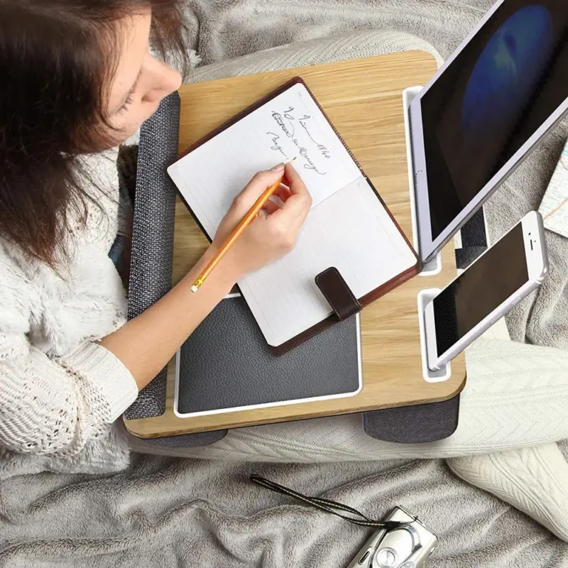 Lapdesk Fits up to 17 inches Laptop Desk Laptop Stand with Tablet and Phone Holder Built 2f29e54c af7e 438a 996e 1a7c5d23a625