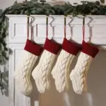 Large Cable Knitted Christmas Stocking 13 Colours Lilly Lula
