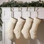 Large Cable Knitted Christmas Stocking 13 Colours Lilly Lula