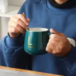 Large Capacity Ceramic Mug with Lid and Spoon Coffee Cup Gift Set tag1