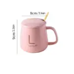 Large Capacity Ceramic Mug with Lid and Spoon Coffee Cup Gift Set tag1