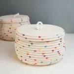 Large Cotton Rope Storage Basket With Lid tag1