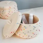 Large Cotton Rope Storage Basket With Lid tag1