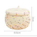 Large Cotton Rope Storage Basket With Lid tag1