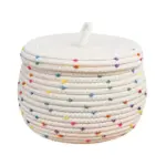 Large Cotton Rope Storage Basket With Lid tag1