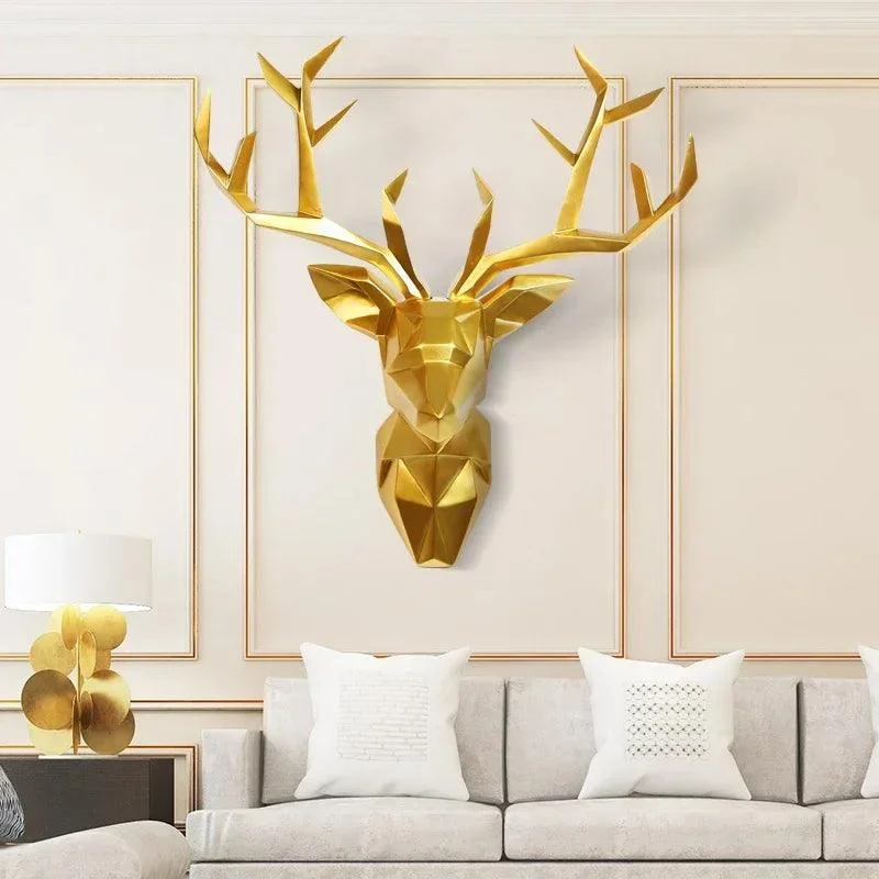 Large Deer Head Statue - Antlers - Home Decor - Wedding Accessory -  - #tag1#