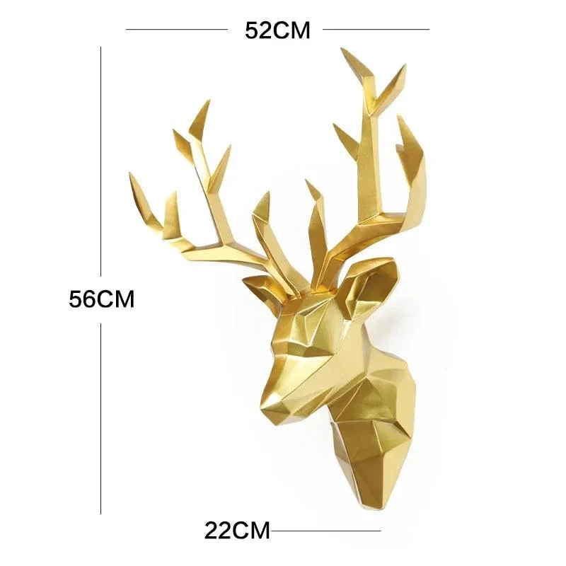 Large Deer Head Statue - Antlers - Home Decor - Wedding Accessory -  - #tag1#