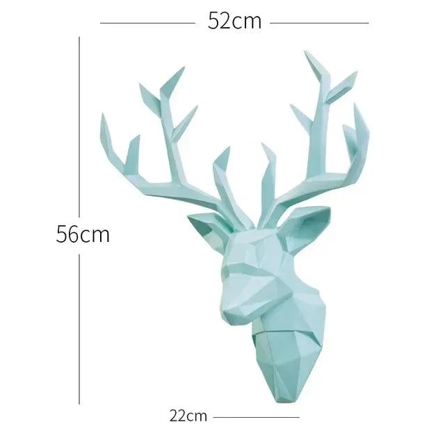 Large Deer Head Statue - Antlers - Home Decor - Wedding Accessory -  - #tag1#