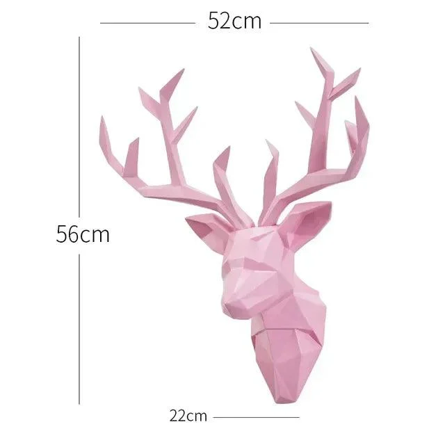 Large Deer Head Statue - Antlers - Home Decor - Wedding Accessory -  - #tag1#