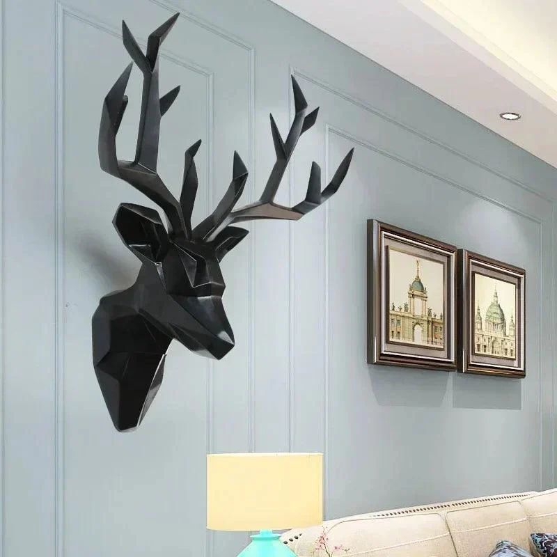 Large Deer Head Statue - Antlers - Home Decor - Wedding Accessory -  - #tag1#