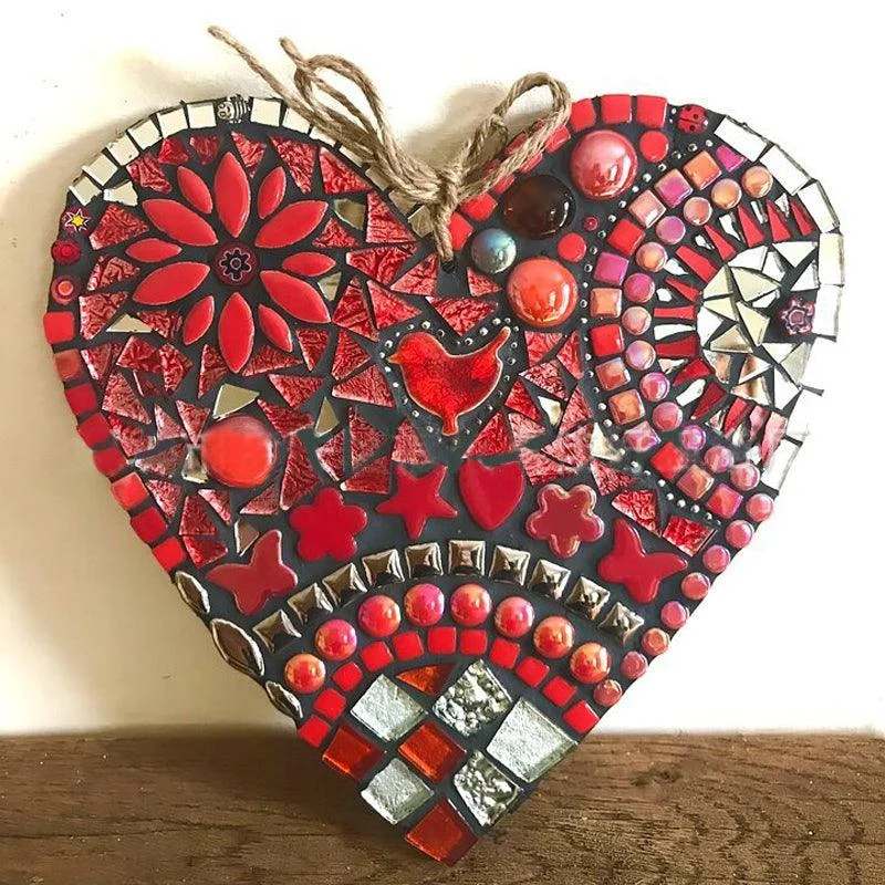 Large Garden Mosaic Heart Decoration -  - #tag1#