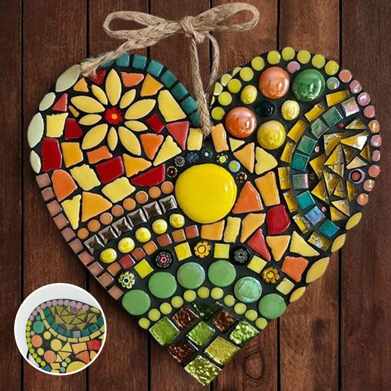 Large Garden Mosaic Heart Decoration -  - #tag1#