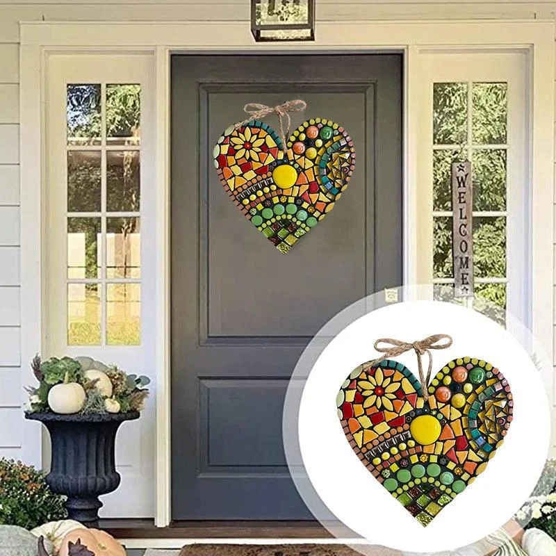Large Garden Mosaic Heart Decoration -  - #tag1#