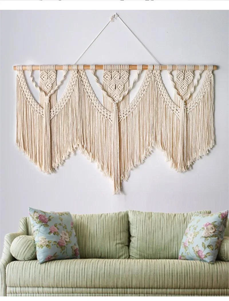 Large Tapestry - Handwoven Bohemian with Tassels - Ibiza Style - Boho Decor - Wall Tapestry - Wall Hanging -  - #tag1#