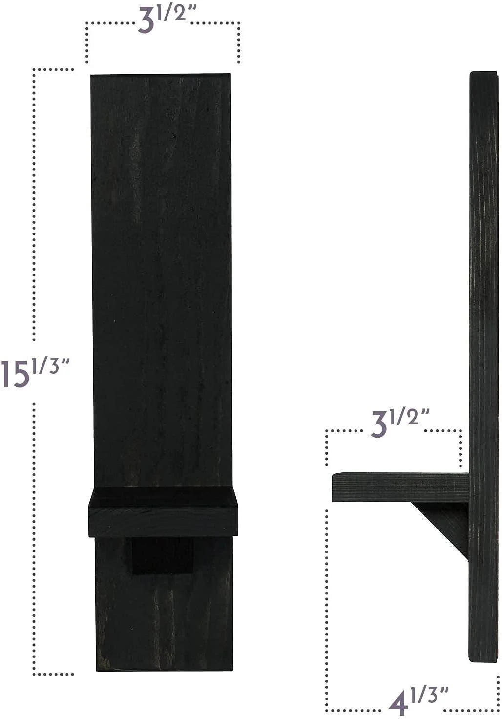 Large Wooden Wall Mounted Candle Holder Rustic Pillar Candlestick -  - #tag1#