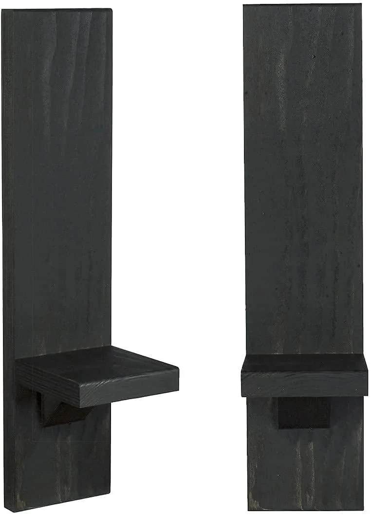 Large Wooden Wall Mounted Candle Holder Rustic Pillar Candlestick -  - #tag1#