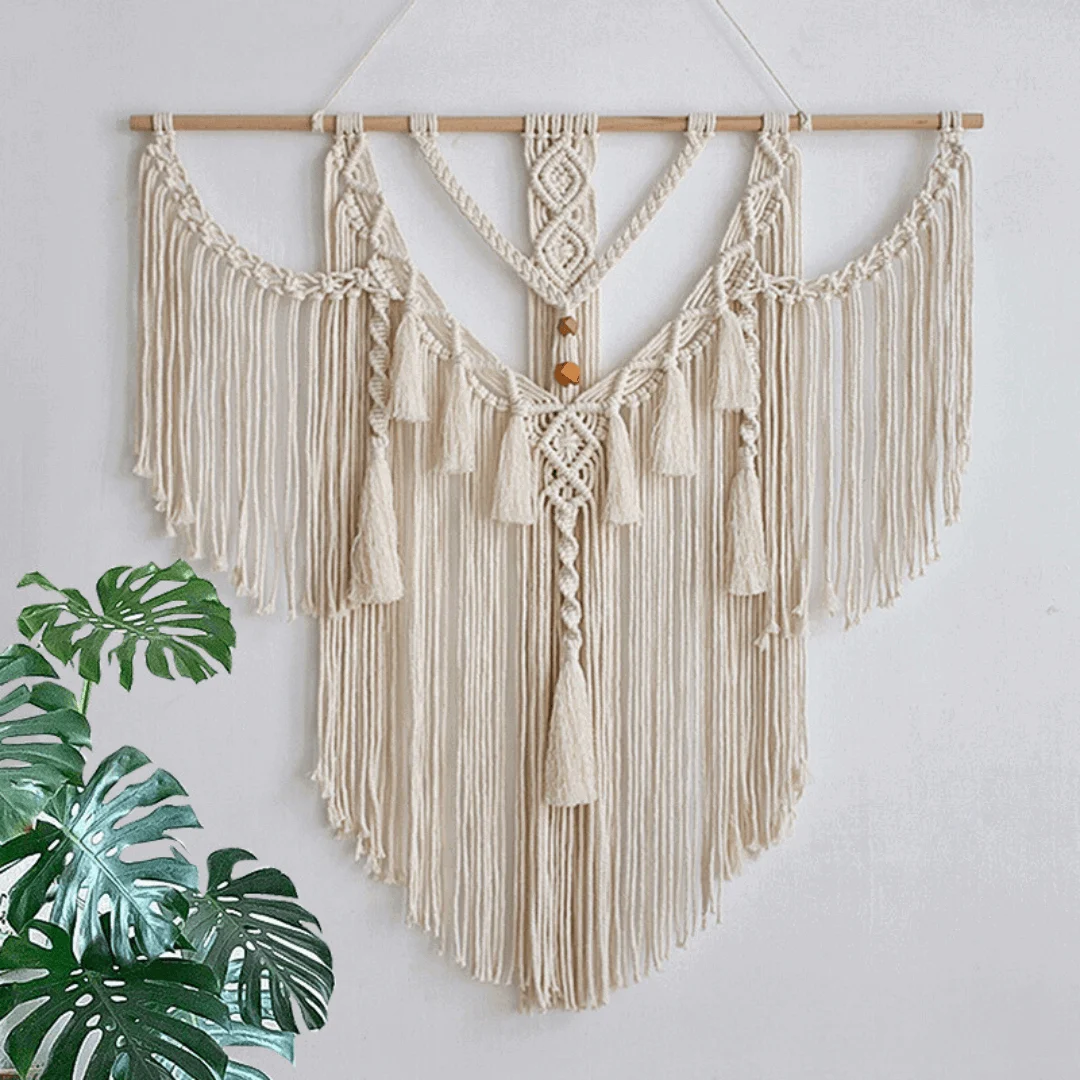 Large tapestry - Wall hanging - Hand-woven with tassels - Boho style - Ibiza style - Home decoration -  - #tag1#
