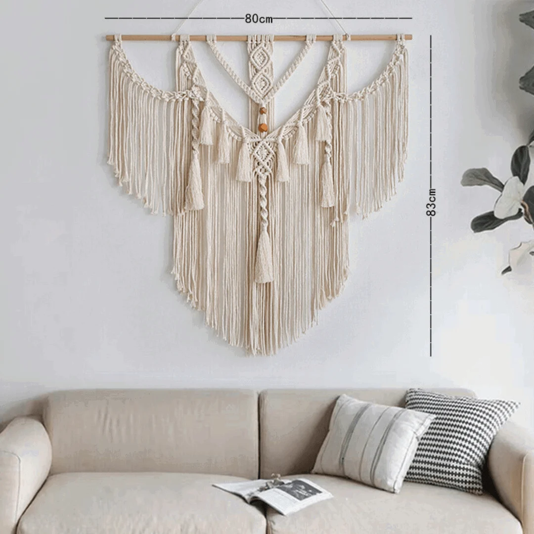 Large tapestry - Wall hanging - Hand-woven with tassels - Boho style - Ibiza style - Home decoration -  - #tag1#